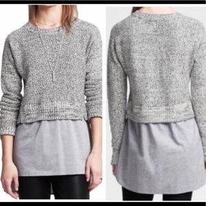 Banana Republic Tweed Mixed Me Layered Sweater